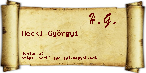 Heckl Györgyi névjegykártya